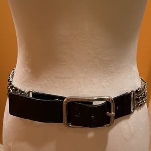 Guess | Women’s Black Leather Chain Belt *Gorgeous